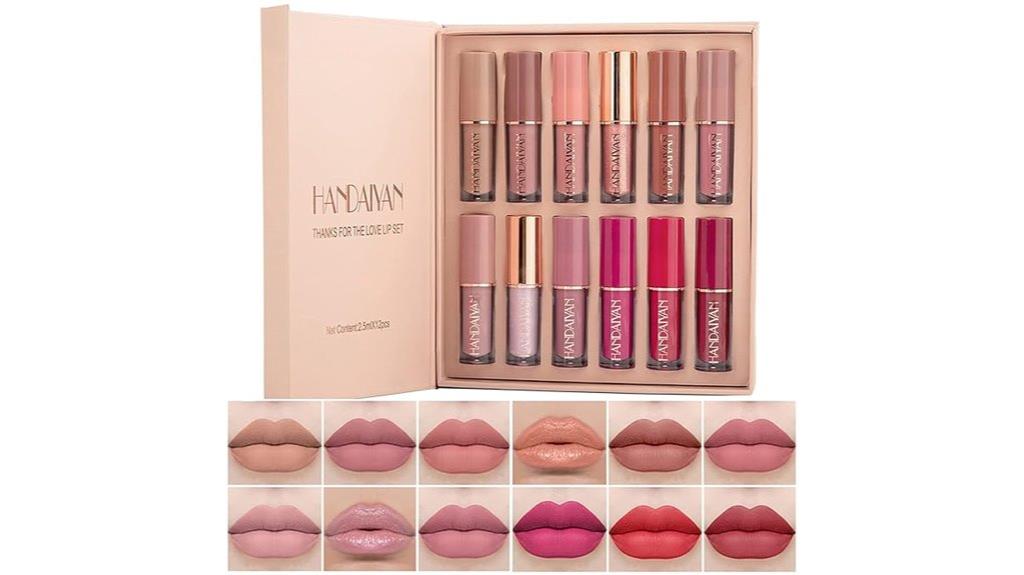 12 color waterproof lipstick set