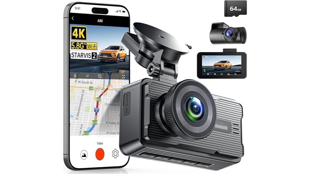4k wifi gps dash cam