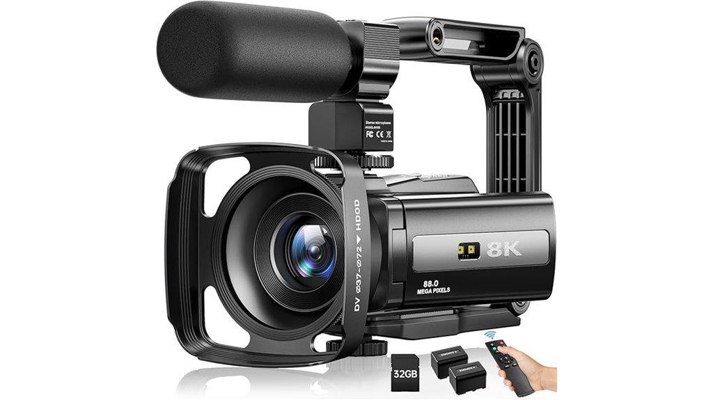 8k camera with accessories