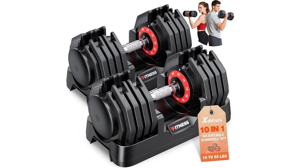 adjustable dumbbell pair