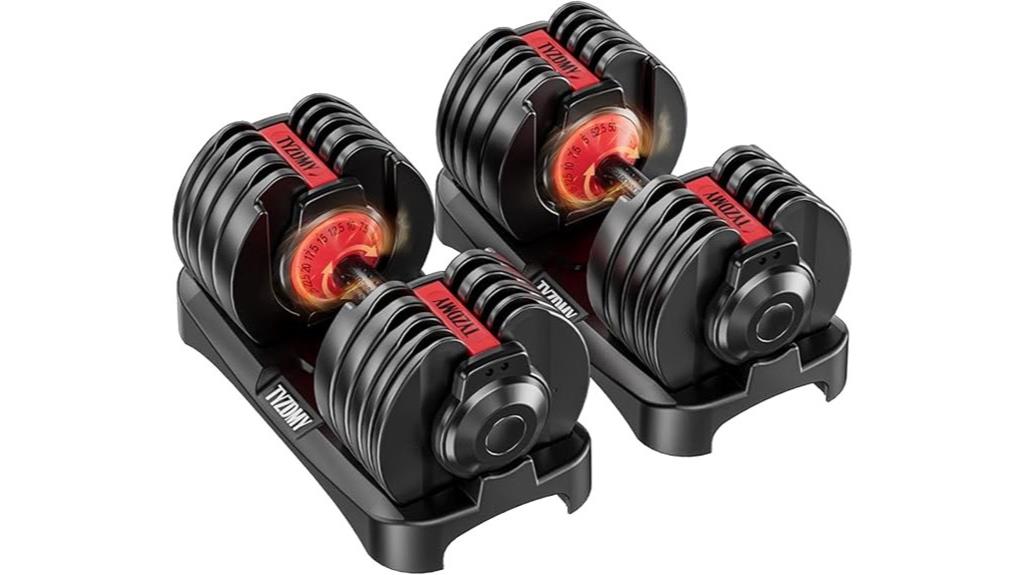 adjustable home dumbbell set