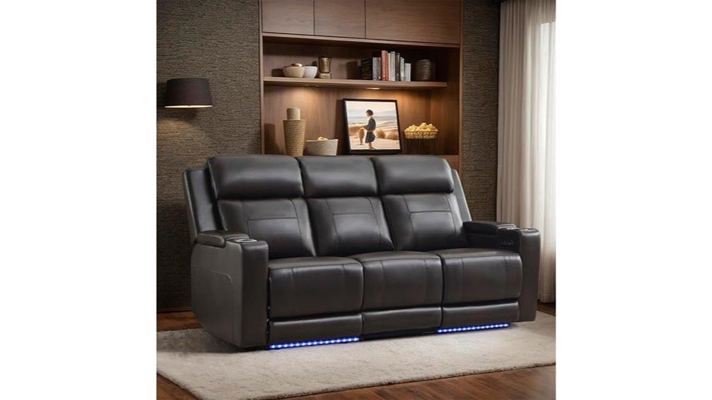 adjustable led reclining sofa