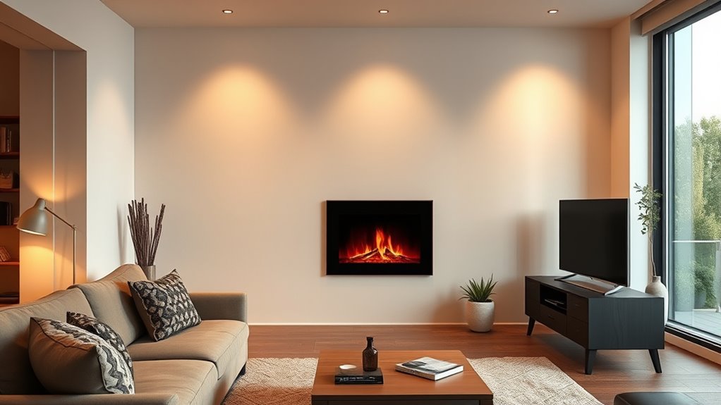apartment friendly electric fireplace features