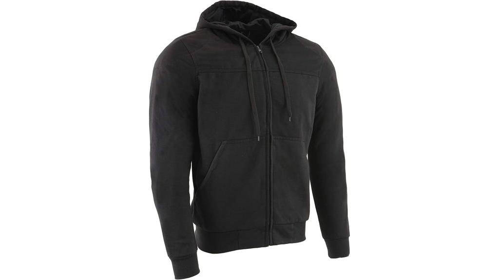 armored leather riding hoodie