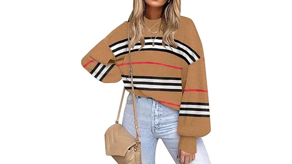 batwing striped side sweater