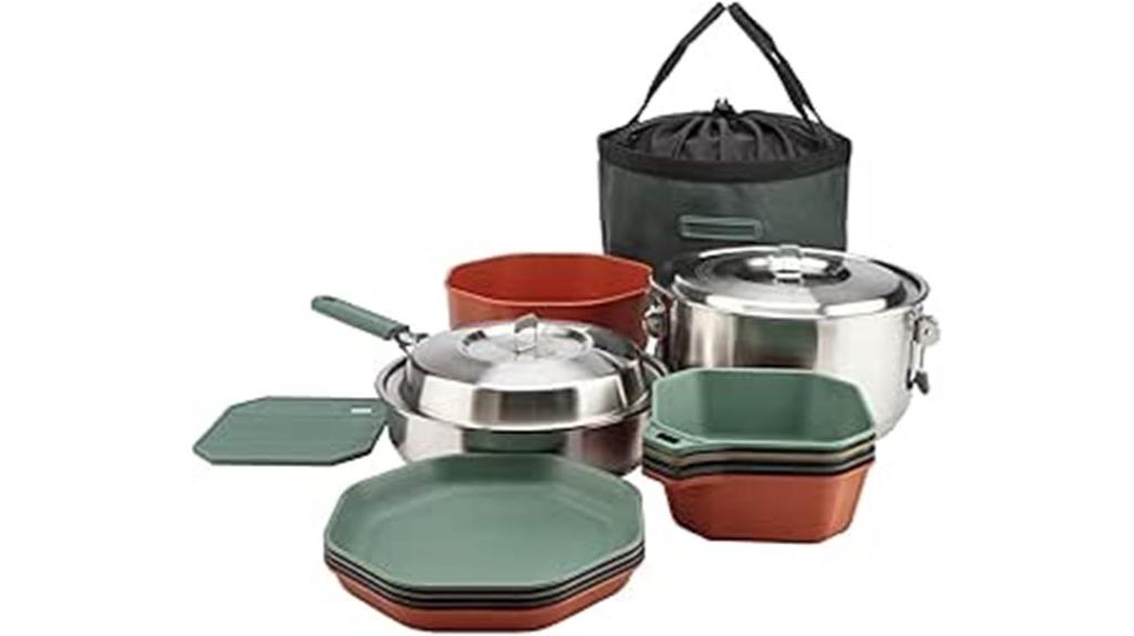camping cookware with utensils