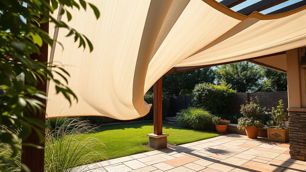 combine trees and shade sails