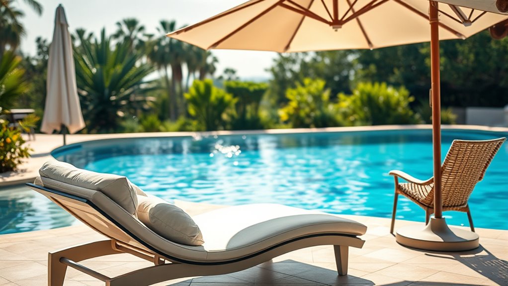 comfortable sun protected lounge setup