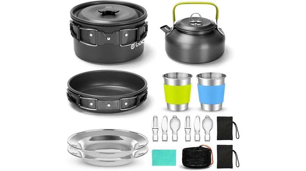 complete camping cookware set