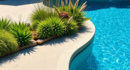 debris free poolside planting