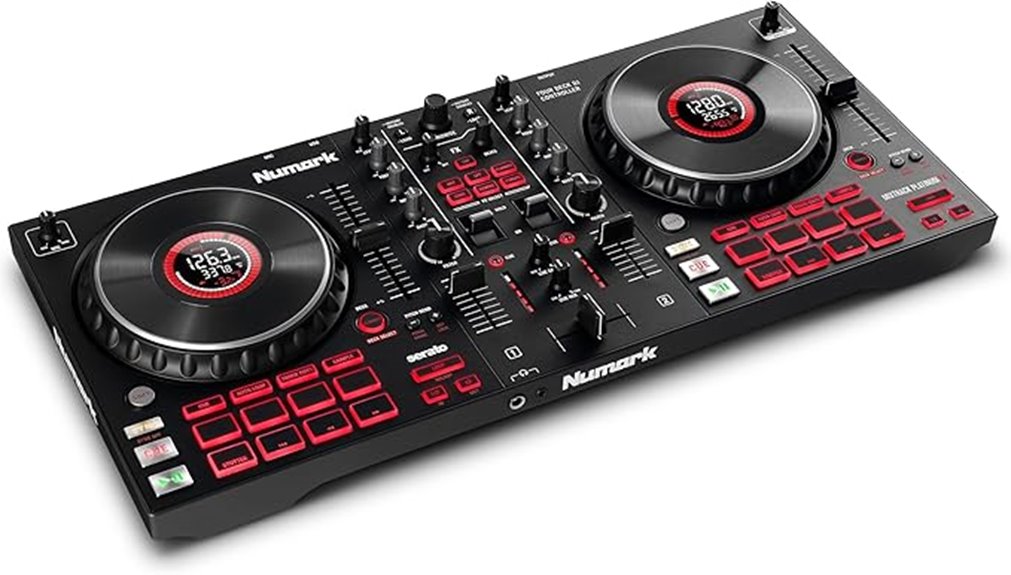 dj controller with displays