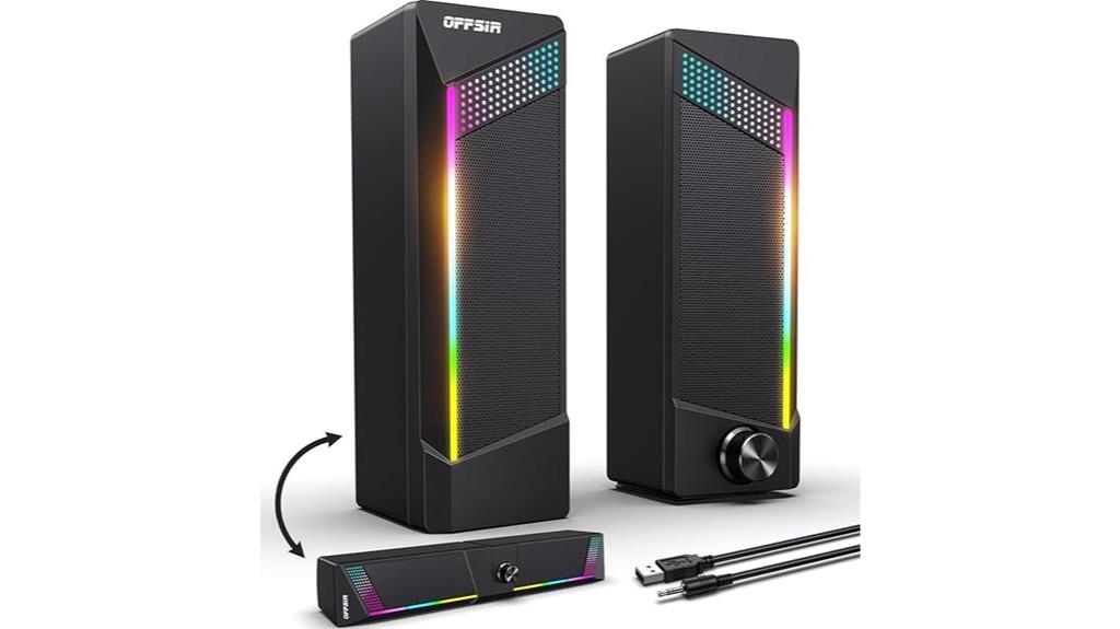 dual rgb gaming speakers