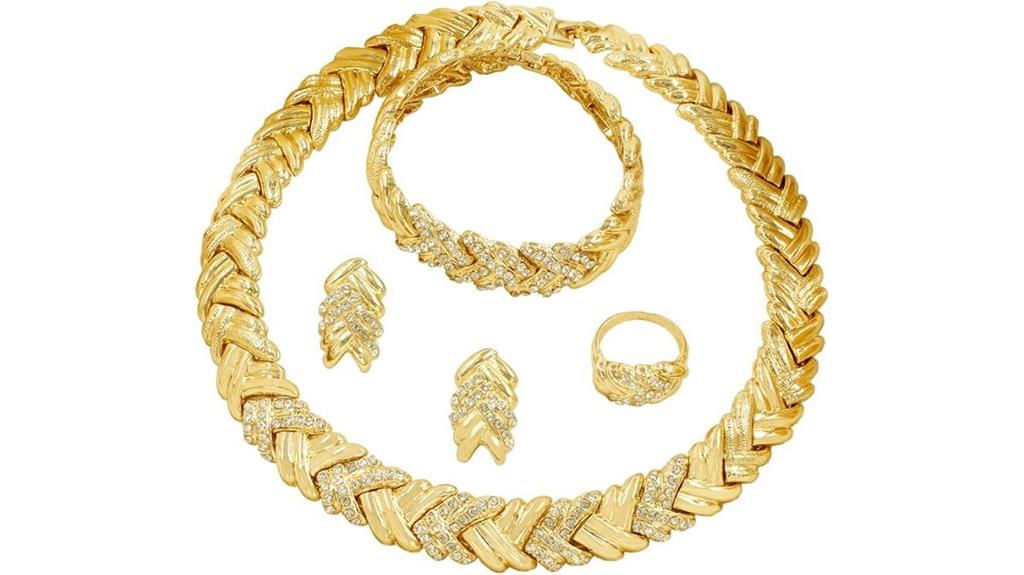 elegant gold crystal jewelry