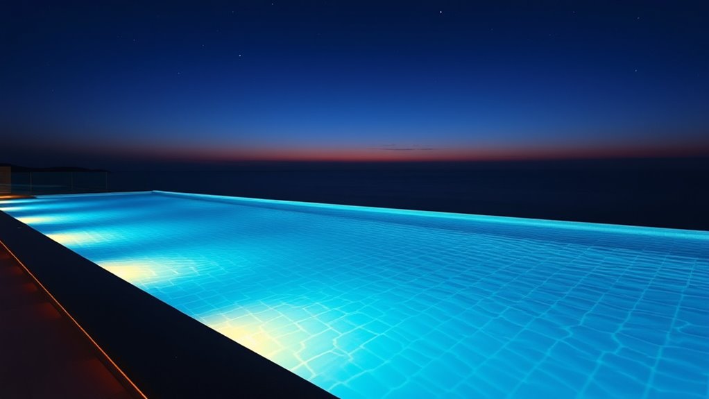 elegant layered pool lighting design