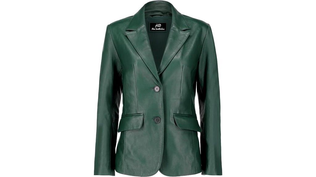 elegant leather blazer women