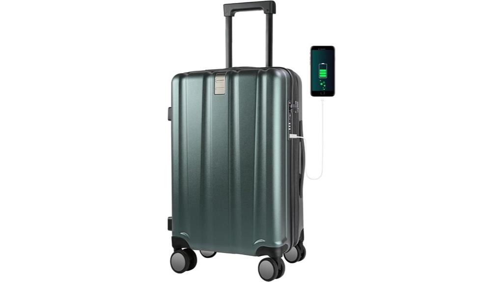 expandable tsa spinner luggage