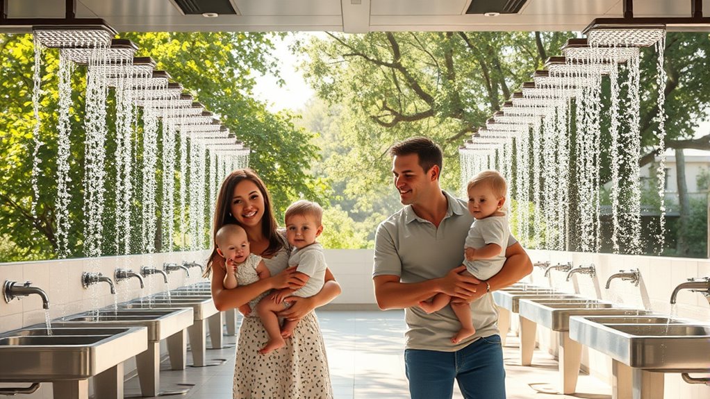 family friendly shower stations