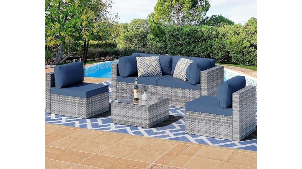 five piece patio sofa