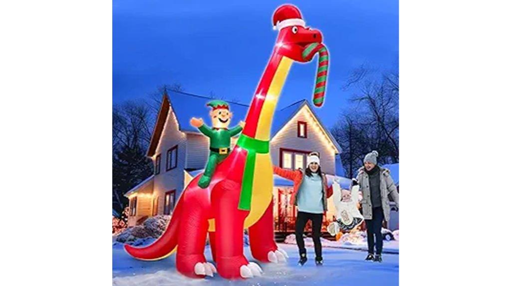 giant christmas dinosaur inflatable