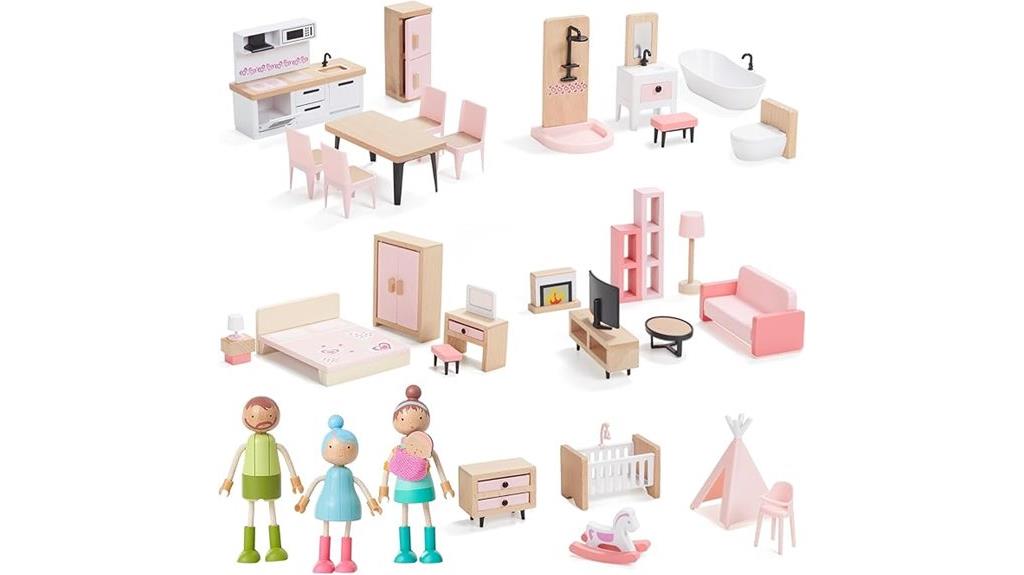 giant wooden dollhouse set