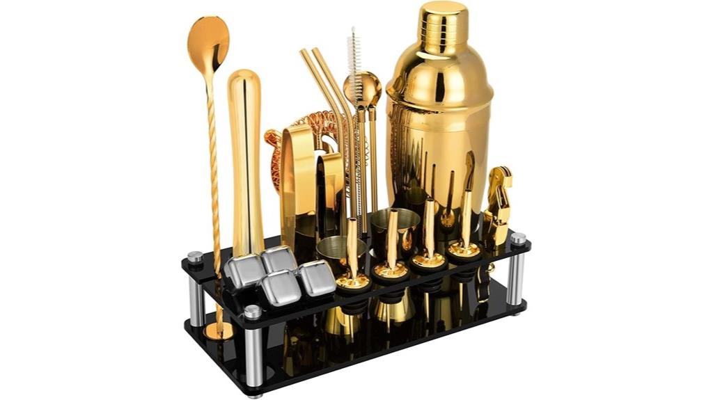 gold cocktail shaker set