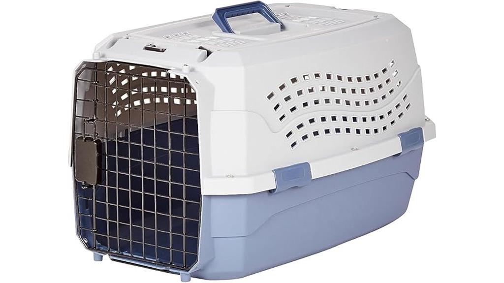 gray blue pet carrier