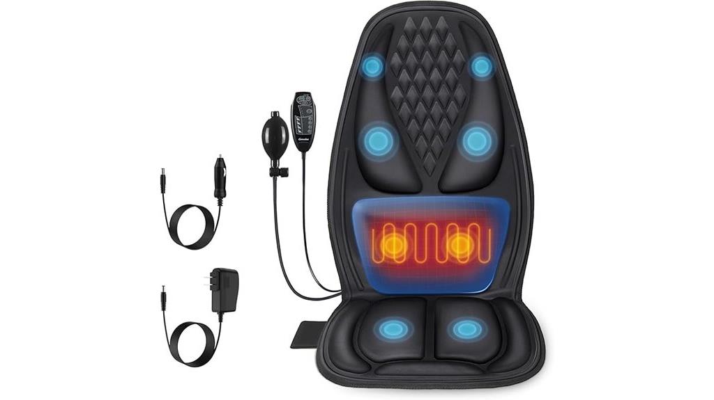 heated 8 motor back massager