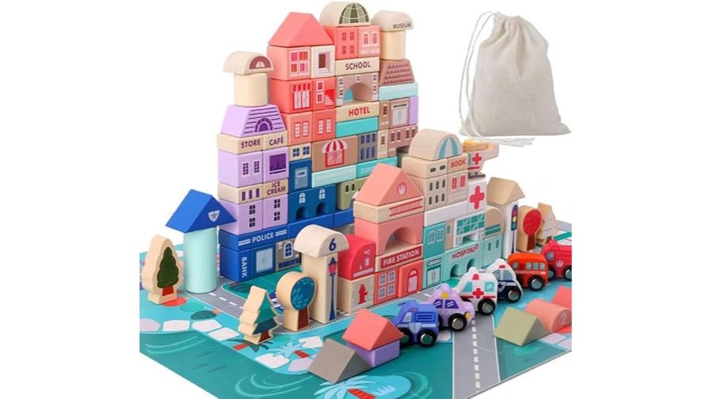kids wooden block set
