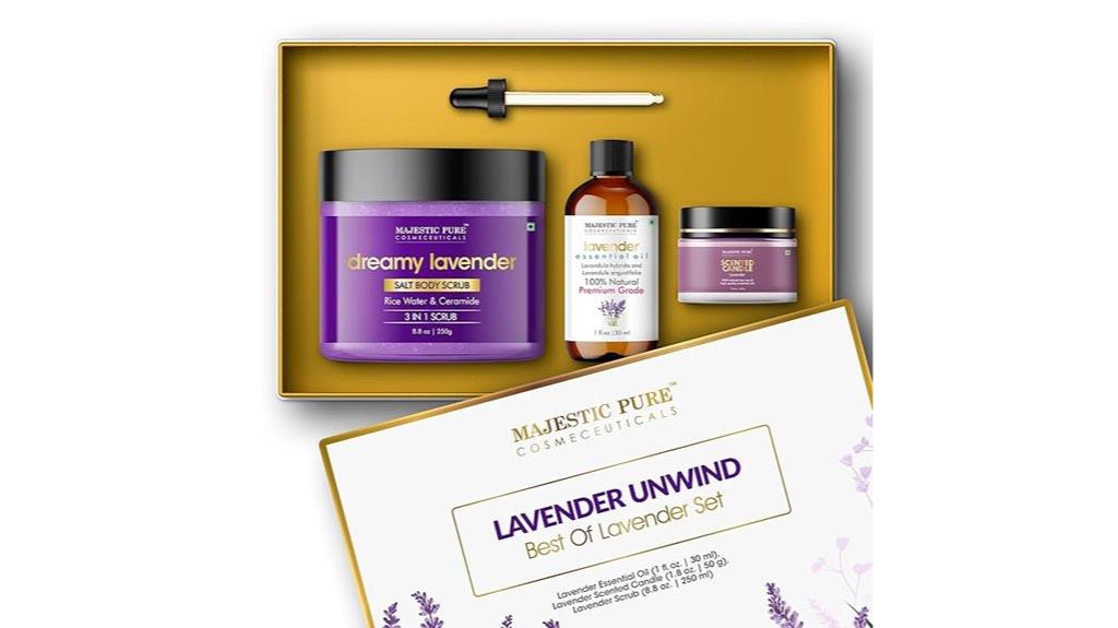 lavender oil and scrub set