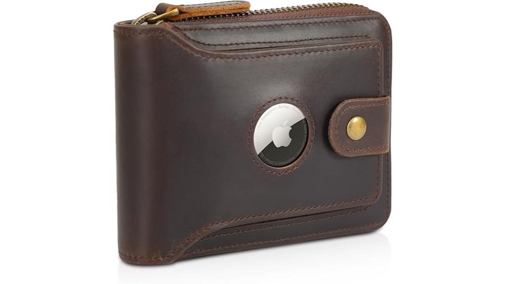 leather rfid airtag wallet