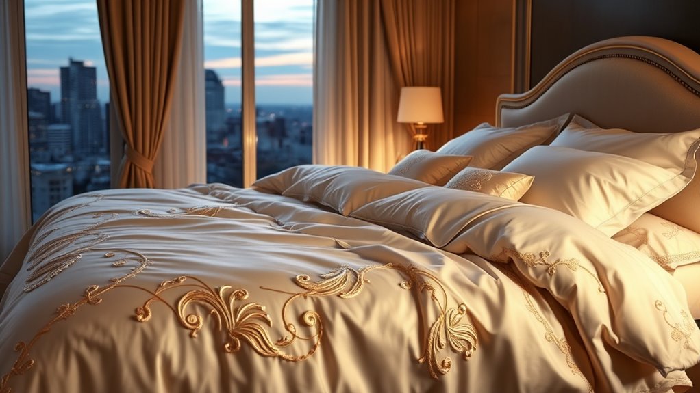 luxury bedding material and style