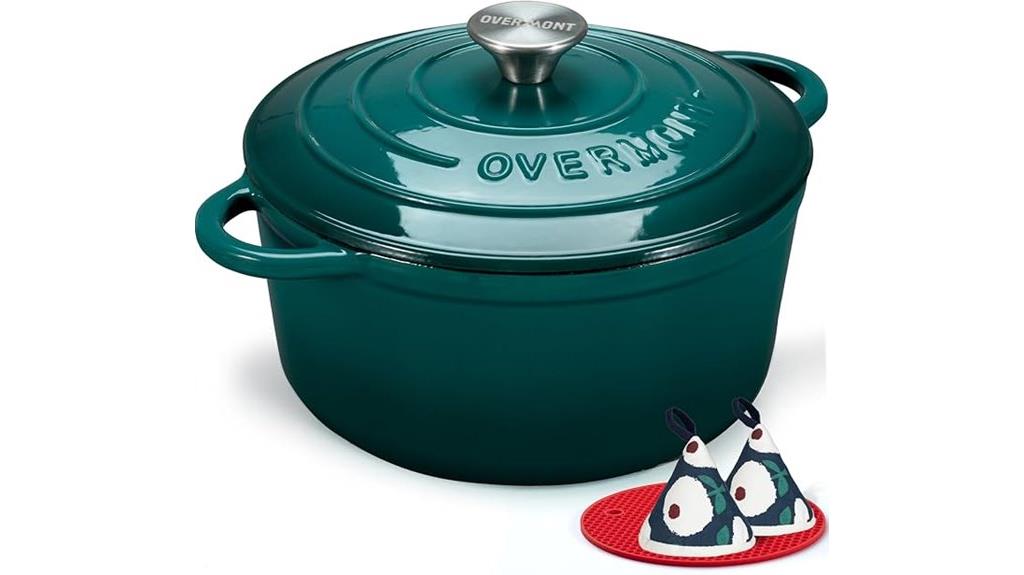 overmont 5 5qt enameled cast iron