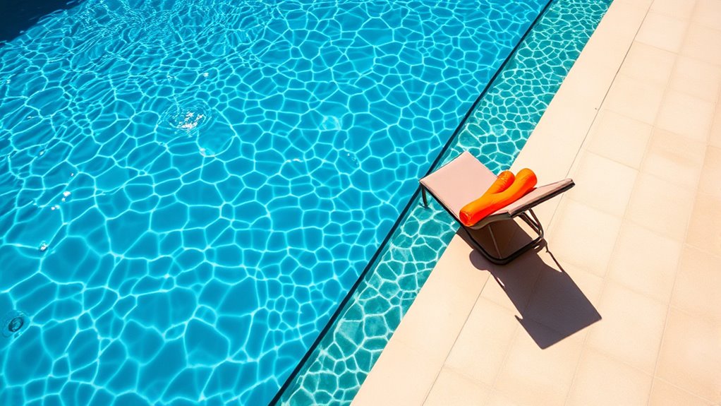 poolside lounging with water features