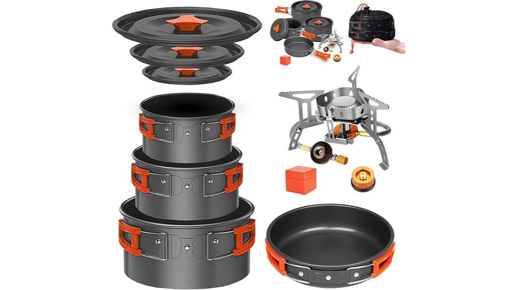 portable camping cookware kit