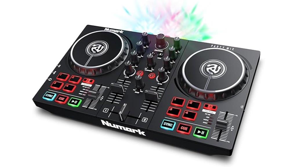 portable dj controller with lights