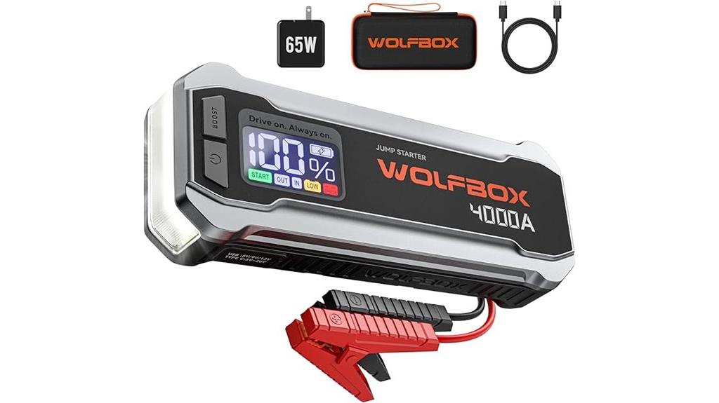 portable jump starter display