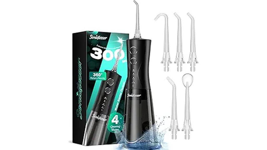 portable water flosser with five jet tips
