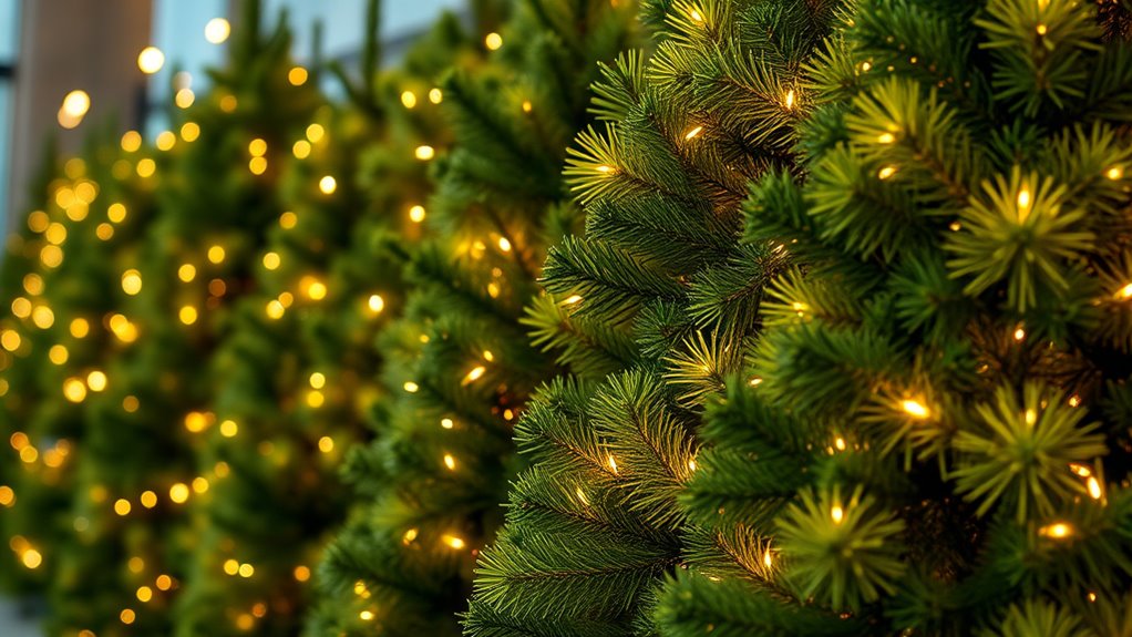 realistic pre lit christmas trees