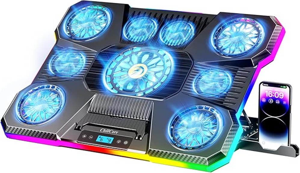 rgb lit 9 fan cooler