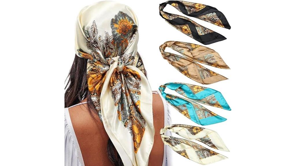 satin large square scarves