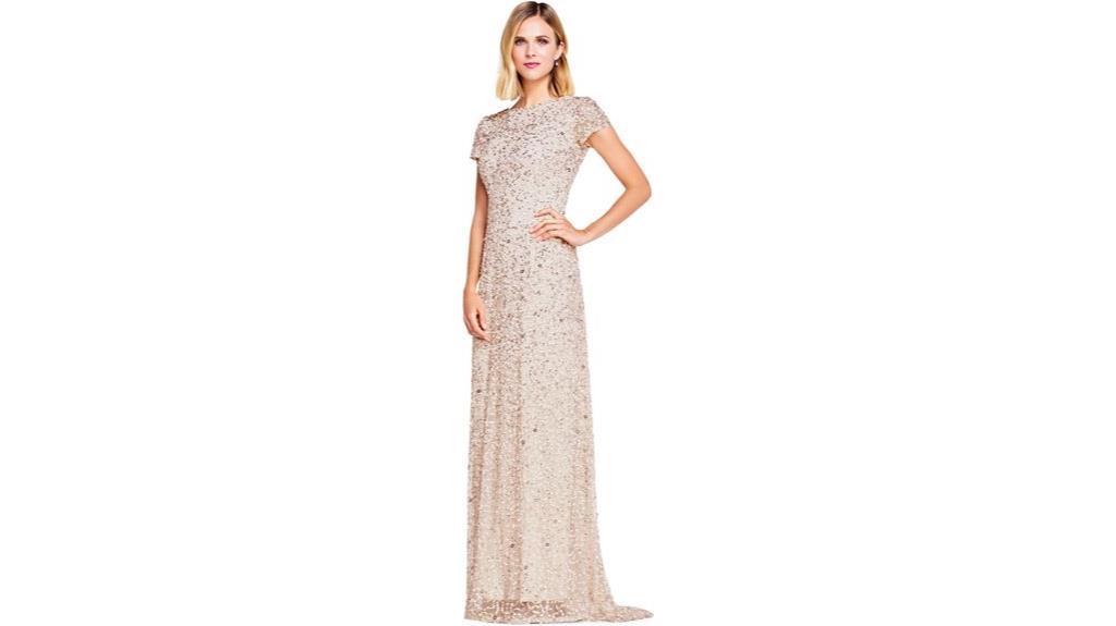 sequin gown short sleeve