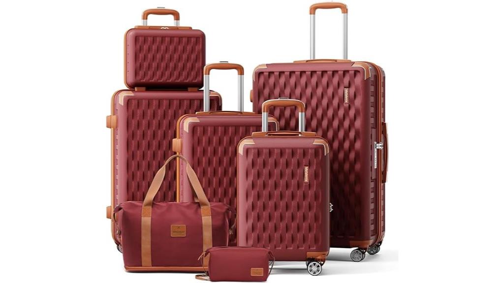 seven piece hard shell luggage