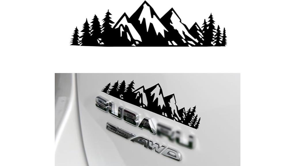 snow mountain tree vinyl decal