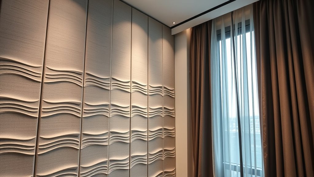 soundproof curtains and ceiling tiles