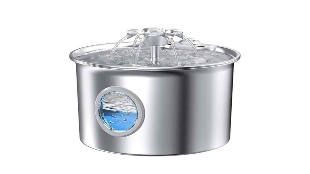 stainless led cat fountain