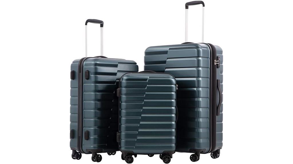 three piece expandable luggage set