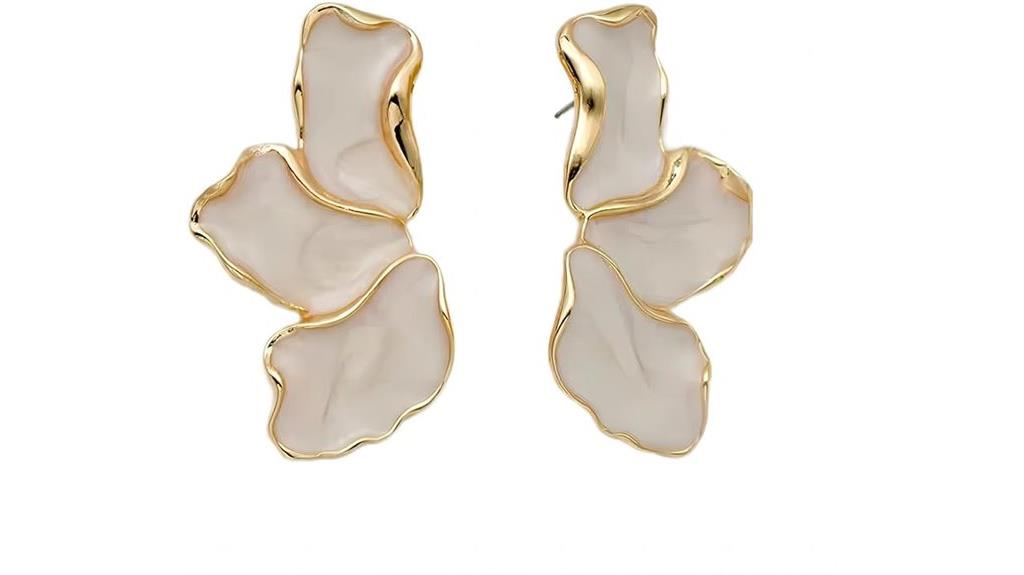 unique stainless steel flower earrings