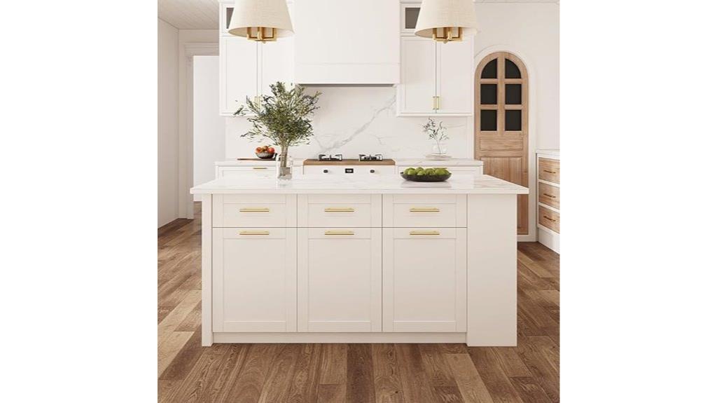 white kitchen island storage