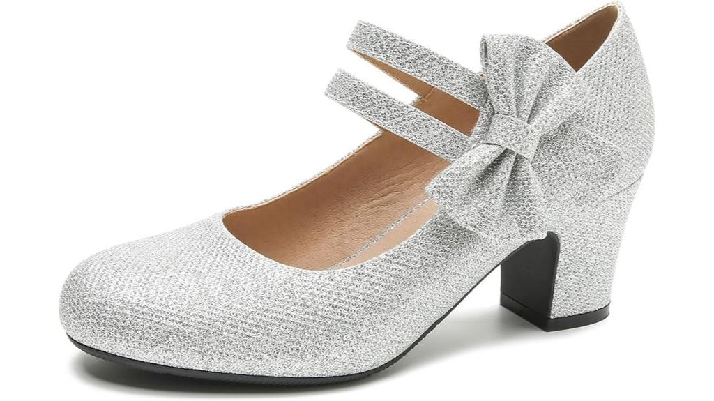women s bow mary jane heels