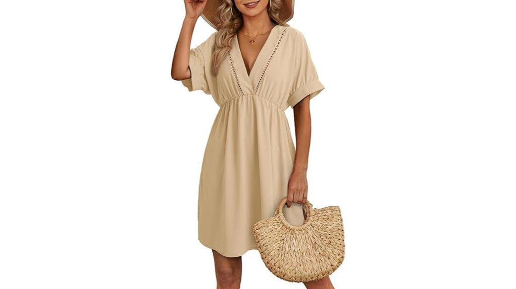 women s v neck beach dress